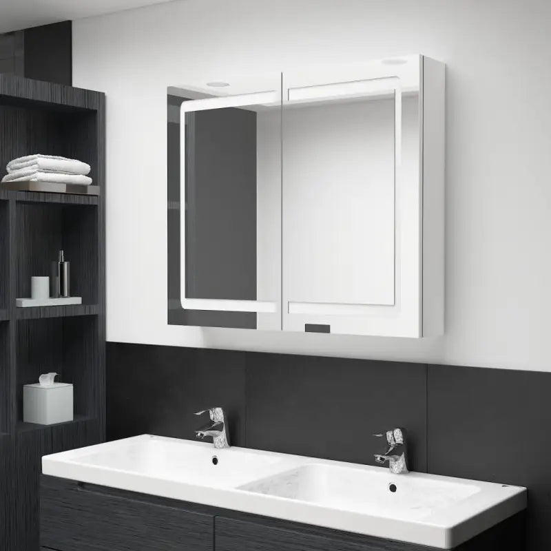 LED Opmaakkastje voor Badkamer met Spiegel en Verlichting - Glanzend wit / 1 - Badkamerkaptafels