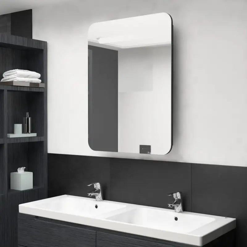 LED Wandspiegelkast voor een moderne en gezellige badkamer sfeer - Zwart / 1 - Badkamerkaptafels