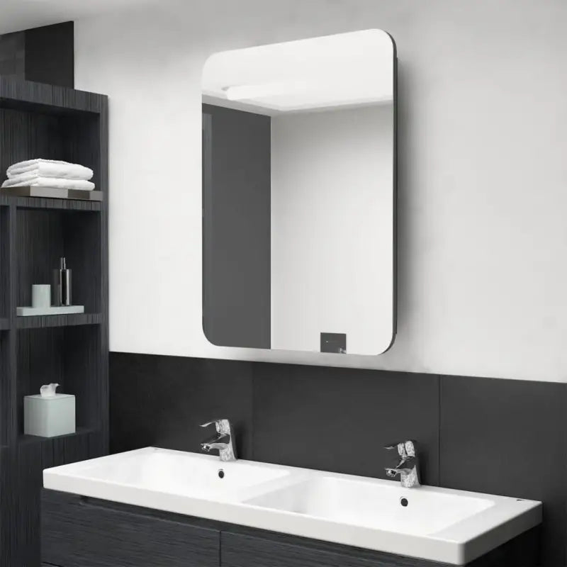 LED Wandspiegelkast voor een moderne en gezellige badkamer sfeer - Antraciet / 1 - Badkamerkaptafels