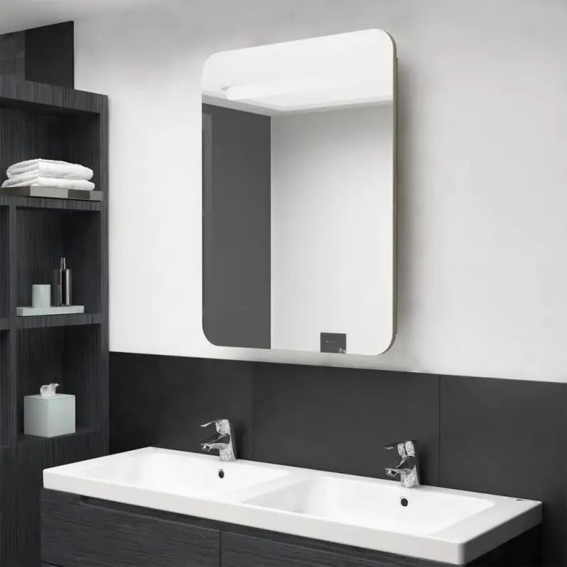 LED Wandspiegelkast voor een moderne en gezellige badkamer sfeer - Eiken / 1 - Badkamerkaptafels