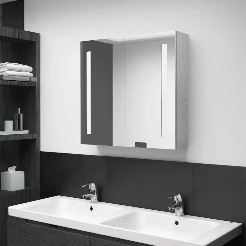 LED-Wandspiegelkast voor een moderne en sfeervolle badkamer - Betongrijs / 62 x 14 x 60 cm / 1 - Badkamerkaptafels