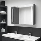 LED-Wandspiegelkast voor een moderne en sfeervolle badkamer - Glanzend grijs / 89 x 14 x 62 cm / 1 - Badkamerkaptafels