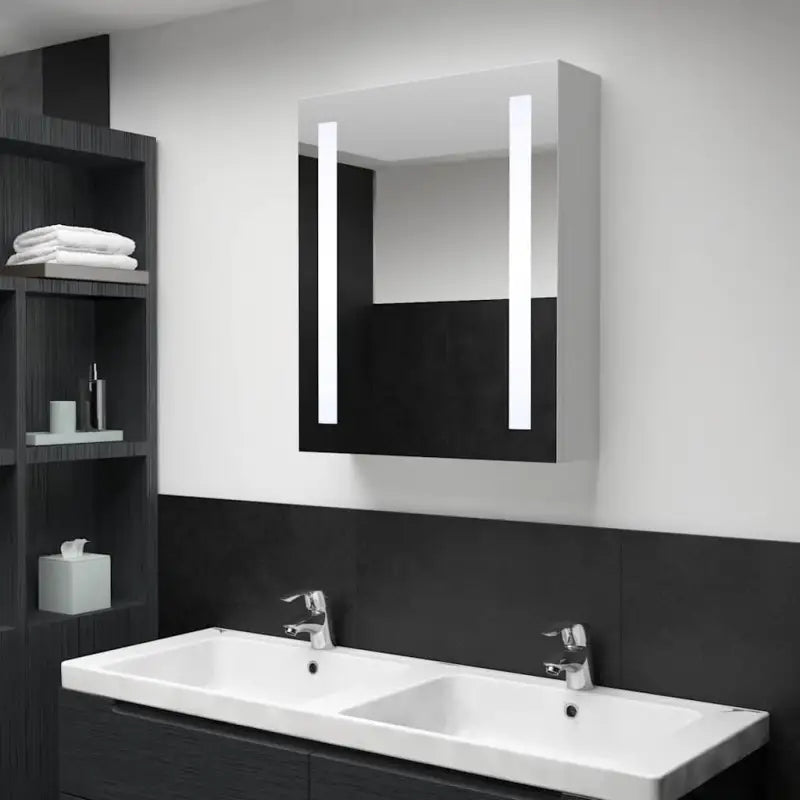 LED-Wandspiegelkast voor een moderne en sfeervolle badkamer - wit en zilver / 50 x 13 x 70 cm / 1 - Badkamerkaptafels