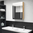 LED-Wandspiegelkast voor een moderne en sfeervolle badkamer - Wit en eiken / 50 x 13 x 70 cm / 1 - Badkamerkaptafels