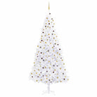 Levendige kunstkerstboom met realistische PVC takken - Wit en goud / 300 x 155 cm / 1 - Kerstbomen