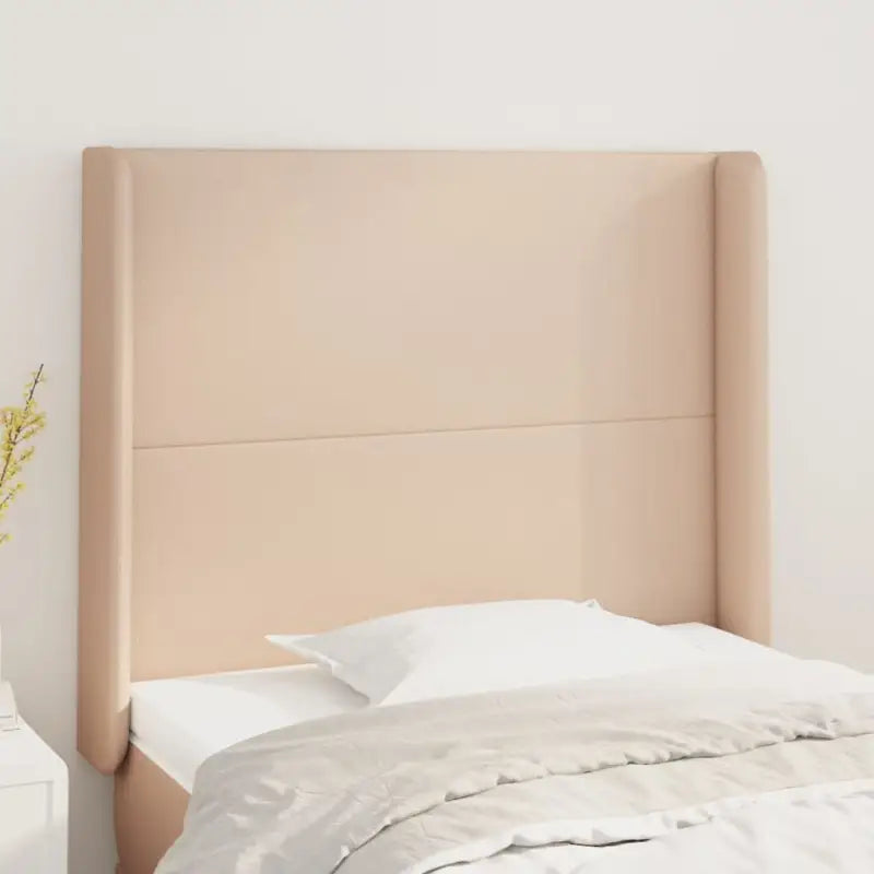 Levering bevat een klassiek hoofdbord met trendy ontwerp en hoogwaardig kunstleer - Cappuccino / 93 x 16 x 118/128 cm