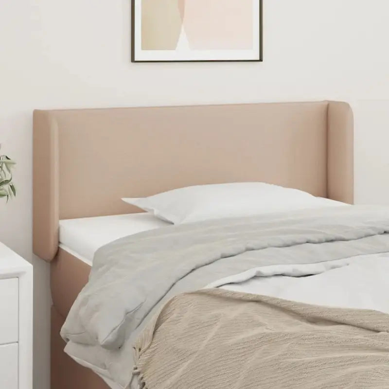 Levering bevat een klassiek hoofdbord met trendy ontwerp en hoogwaardig kunstleer - Cappuccino / 83 x 16 x 78/88 cm / 1
