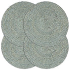 Levering bevat handgeweven jute placemats voor een unieke keukenlook - Olijfgroen / 4 / Jute - Placemats