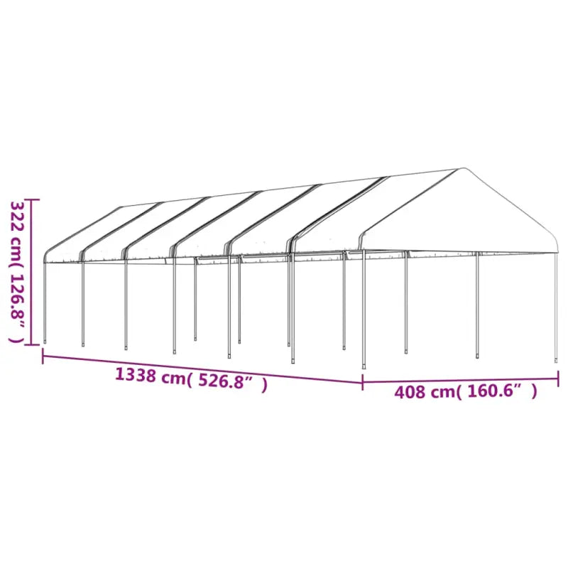 Lichte Partytent met Dak voor Buitengebruik in Kunststof - Partytenten & prieëlen