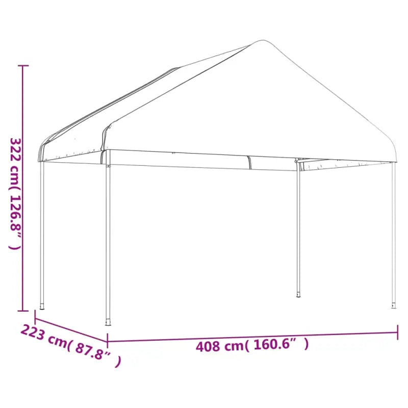 Lichte Partytent met Dak voor Buitengebruik in Kunststof - Partytenten & prieëlen