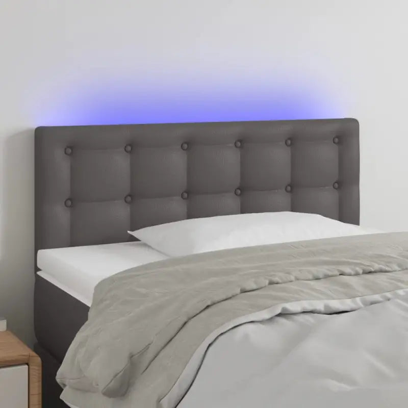 Lichtgevend Hoofdbord en Voetbord in Modern Kunstleer - Grijs / 80 x 5 x 78/88 cm / 1 - Hoofdborden en voetborden