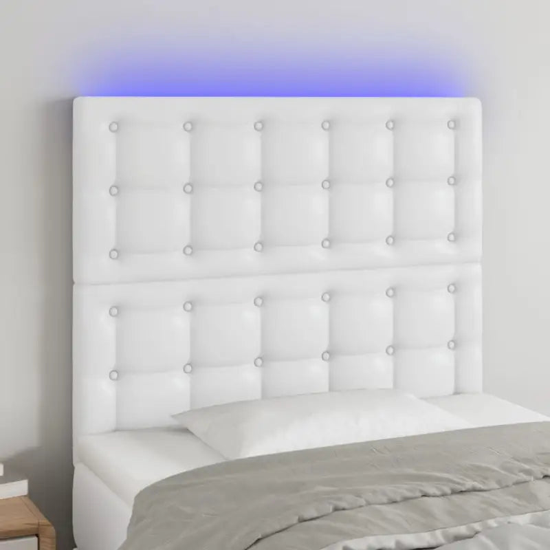 Lichtgevend Hoofdbord en Voetbord in Modern Kunstleer - Wit / 100 x 5 x 118/128 cm / 1 - Hoofdborden en voetborden