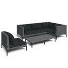 Lichtgewicht loungeset met halfrond PE-rattan en comfortabele afmetingen - Tuinsets