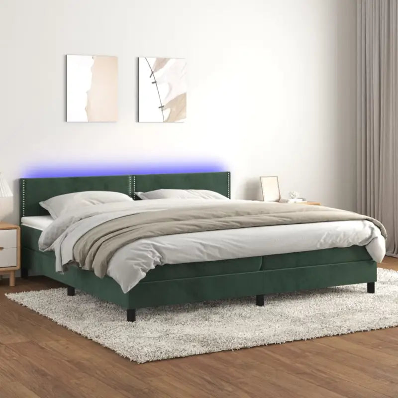 Lichtgrijs boxspring met fluweel materiaal en schuim vulling - Bedden & bedframes
