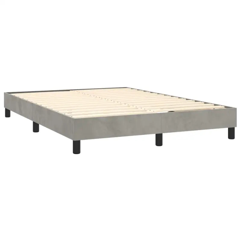 Lichtgrijs boxspring met fluweel materiaal en schuim vulling - Bedden & bedframes