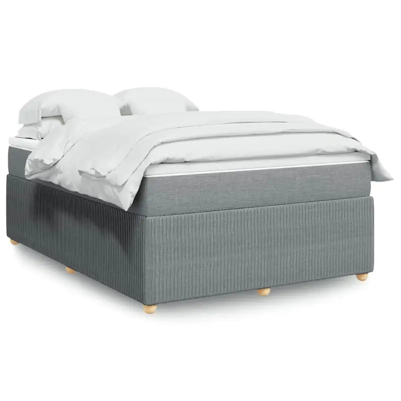 Lichtgrijs boxspringbed met ademend vermogen en duurzaam polyestermateriaal - Lichtgrijs / 160 x 200 cm - Bedden &