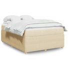 Lichtgrijs boxspringbed met ademend vermogen en duurzaam polyestermateriaal - Crème / 140 x 200 cm - Bedden & bedframes