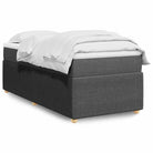 Lichtgrijs boxspringbed met ademend vermogen en duurzaam polyestermateriaal - Donkergrijs / 80 x 200 cm - Bedden &