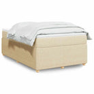 Lichtgrijs boxspringbed met ademend vermogen en duurzaam polyestermateriaal - Crème / 120 x 200 cm - Bedden & bedframes
