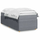 Lichtgrijs boxspringbed met ademend vermogen en duurzaam polyestermateriaal - Lichtgrijs / 90 x 200 cm - Bedden &