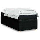 Lichtgrijs boxspringbed met ademend vermogen en duurzaam polyestermateriaal - Zwart / 90 x 190 cm - Bedden & bedframes