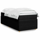 Lichtgrijs boxspringbed met ademend vermogen en duurzaam polyestermateriaal - Zwart / 100 x 200 cm - Bedden & bedframes