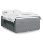 Lichtgrijs boxspringbed met ademend vermogen en duurzaam polyestermateriaal - Lichtgrijs / 140 x 200 cm - Bedden &