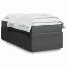 Lichtgrijs boxspringbed met ademend vermogen en duurzaam polyestermateriaal - Donkergrijs / 100 x 200 cm - Bedden &