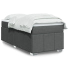 Lichtgrijs boxspringbed met ademend vermogen en duurzame vulling - Donkergrijs / 80 x 200 cm - Bedden & bedframes