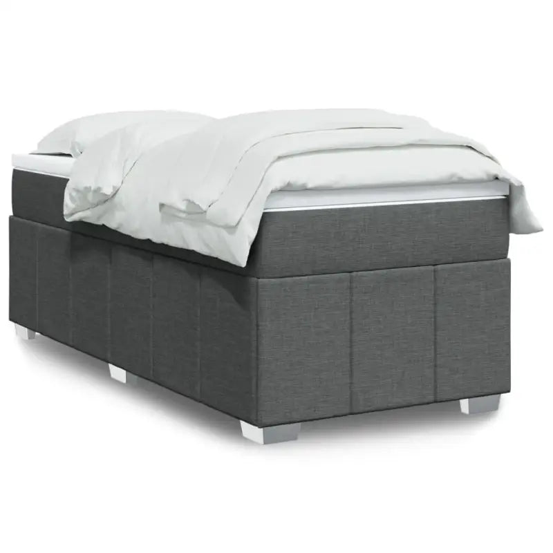 Lichtgrijs boxspringbed met ademend vermogen en duurzame vulling - Donkergrijs / 80 x 200 cm - Bedden & bedframes