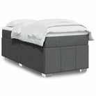 Lichtgrijs boxspringbed met ademend vermogen en duurzame vulling - Donkergrijs / 100 x 200 cm - Bedden & bedframes