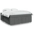 Lichtgrijs boxspringbed met ademend vermogen en duurzame vulling - Donkergrijs / 180 x 200 cm - Bedden & bedframes
