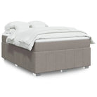 Lichtgrijs boxspringbed met ademend vermogen en duurzame vulling - Taupe / 140 x 190 cm - Bedden & bedframes