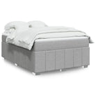 Lichtgrijs boxspringbed met ademend vermogen en duurzame vulling - Lichtgrijs / 140 x 200 cm - Bedden & bedframes