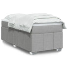 Lichtgrijs boxspringbed met ademend vermogen en duurzame vulling - Lichtgrijs / 90 x 200 cm - Bedden & bedframes