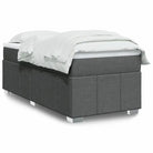 Lichtgrijs boxspringbed met ademend vermogen en duurzame vulling - Donkergrijs / 90 x 200 cm - Bedden & bedframes