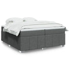 Lichtgrijs boxspringbed met ademend vermogen en duurzame vulling - Donkergrijs / 200 x 200 cm - Bedden & bedframes
