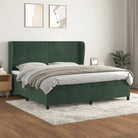 Lichtgrijs materiaal bed met schuim vulling voor comfortabele nachtrust - Donkergroen / 200 x 200 cm / Effen ontwerp