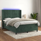 Lichtgrijs materiaal boxspring met schuim vulling voor een rustgevende slaap - Donkergroen / 140 x 200 cm / Blok