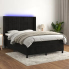 Lichtgrijs materiaal boxspring met schuim vulling voor een rustgevende slaap - Zwart / 140 x 190 cm / Blok