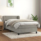 Lichtgrijs materiaal voor boxspringbed met schuim vulling en juiste afmetingen - Lichtgrijs / 90 x 200 cm / Effen