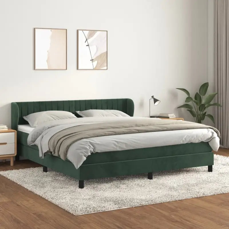 Lichtgrijs materiaal voor boxspringbed met schuim vulling en juiste afmetingen - Donkergroen / 160 x 200 cm / Verticale