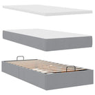 Lichtgrijs Ottomaanse Bed met ruime opbergruimte en comfortabel matras - Bedden & bedframes
