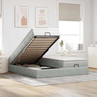 Lichtgrijs Ottomaanse Bed met Ruime Opbergruimte en Comfortabel Vulling - Lichtgrijs / 200 x 200 cm - Bedden & bedframes