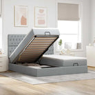 Lichtgrijs Ottomaanse Bed met ruime opbergruimte en comfortabel matras - Lichtgrijs / 180 x 200 cm / Getuft ontwerp