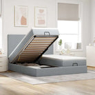 Lichtgrijs Ottomaanse Bed met ruime opbergruimte en comfortabel matras - Lichtgrijs / 160 x 200 cm / Effen ontwerp