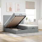 Lichtgrijs Ottomaanse Bed met ruime opbergruimte en comfortabel matras - Lichtgrijs / 180 x 200 cm / Effen ontwerp