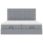 Lichtgrijs Ottomaanse Bed met ruime opbergruimte en comfortabel matras - Bedden & bedframes