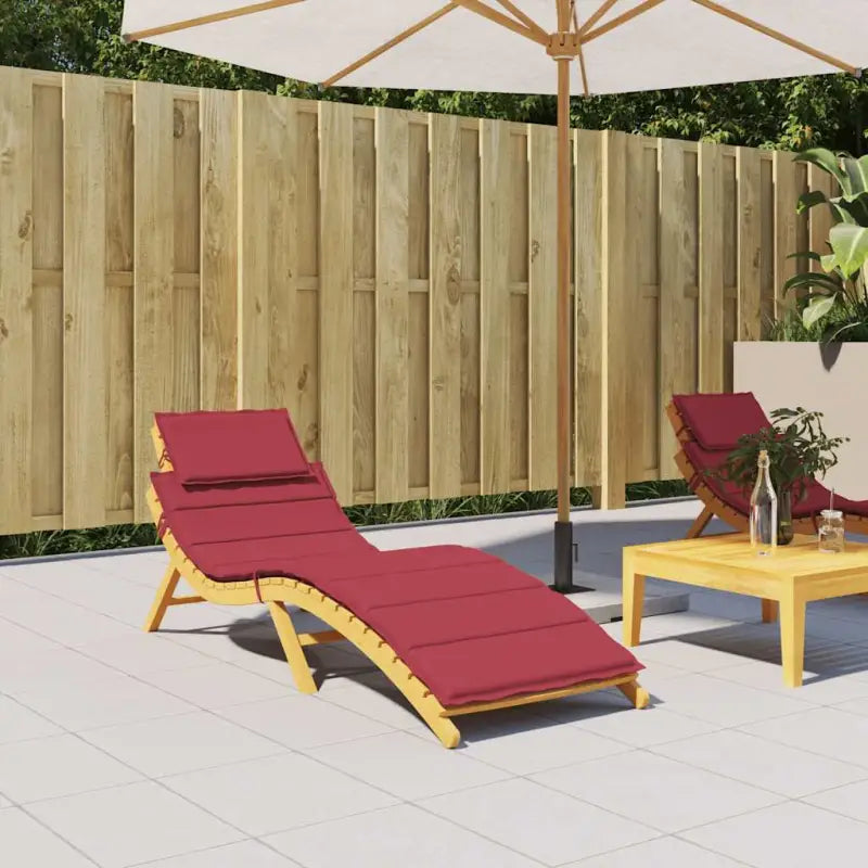 Ligbedkussen van oxford stof voor frisse uitstraling 186x58x4 - Wijnrood / 1 - Stoelkussens