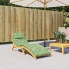 Ligbedkussen van oxford stof voor frisse uitstraling 186x58x4 - Groen en wit / 1 - Stoelkussens